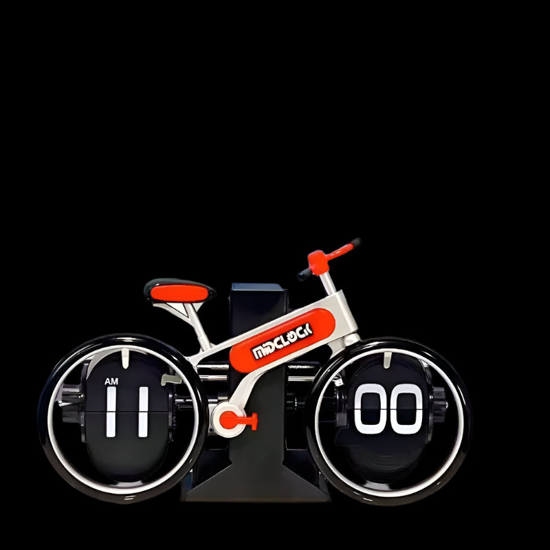 Automatic Flip Clock Retro Living Room Decoration Bicycle Flip Clock Home Clock Desktop Fashion Pendulum Watch Man Gifts