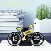 Automatic Flip Clock Retro Living Room Decoration Bicycle Flip Clock Home Clock Desktop Fashion Pendulum Watch Man Gifts