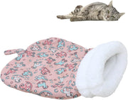 Cat Sleeping Bag for Indoor Cats Cozy Cat Winter Sleeping Bag Soft Plush Cat Sack Self Warm Cat Bed Cave Fluffy Cat Tunnel Calming Sleeping Bags for Cats up to 7.5Kg/16Lbs (Blue, 21.65X17.7In)