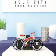 Automatic Flip Clock Retro Living Room Decoration Bicycle Flip Clock Home Clock Desktop Fashion Pendulum Watch Man Gifts