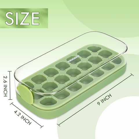 Ice Cube Tray, Easy Release Ice Mold - Silicone 21 Pcs Ice Cube Trays for Freezer - Ice Box for Cocktail, Tea, Coffee