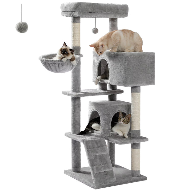 Free Shipping Multi-Level Cat Tree for Cats with Cozy Perches Stable Cat Climbing Frame Cat Scratch Board Toys Cat Furniture