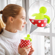 2 Pieces Tea Infuser for Loose Tea Cute Fine Mesh Tea Strainer Stainless Steel Tea Filter Ball Tea Diffuser Steeper for Teacups Teapots (Green, Gray)