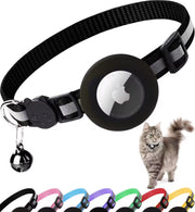 Airtag Cat Collar Breakaway, Reflective Kitten Collar with Apple Air Tag Holder and Bell for Girl Boy Cats, 0.4 Inches