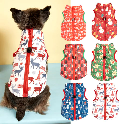 Pet Clothes Puppy Outfit Vest Winter Warm Pet Clothes for Small Dogs Christmas Dog Coat Jacket Padded Clothing for Yorkie Chihua