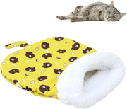 Cat Sleeping Bag for Indoor Cats Cozy Cat Winter Sleeping Bag Soft Plush Cat Sack Self Warm Cat Bed Cave Fluffy Cat Tunnel Calming Sleeping Bags for Cats up to 7.5Kg/16Lbs (Blue, 21.65X17.7In)