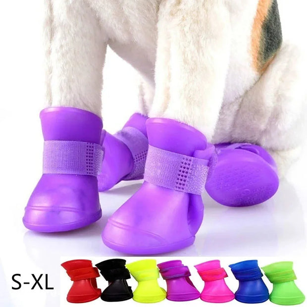 Botas de goma antideslizantes e impermeables para perros y gatos pequeños, medianos y grandes