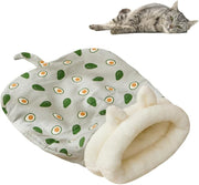 Cat Sleeping Bag for Indoor Cats Cozy Cat Winter Sleeping Bag Soft Plush Cat Sack Self Warm Cat Bed Cave Fluffy Cat Tunnel Calming Sleeping Bags for Cats up to 7.5Kg/16Lbs (Blue, 21.65X17.7In)