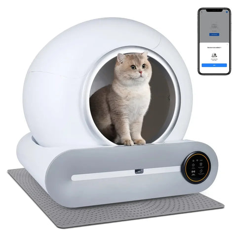 LMZOE 65L Automatic Cat Toilet Supplies Smart Pet Self Cleaning Large Litter Box for Cats Tuya APP Control English Version