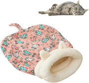 Cat Sleeping Bag for Indoor Cats Cozy Cat Winter Sleeping Bag Soft Plush Cat Sack Self Warm Cat Bed Cave Fluffy Cat Tunnel Calming Sleeping Bags for Cats up to 7.5Kg/16Lbs (Blue, 21.65X17.7In)